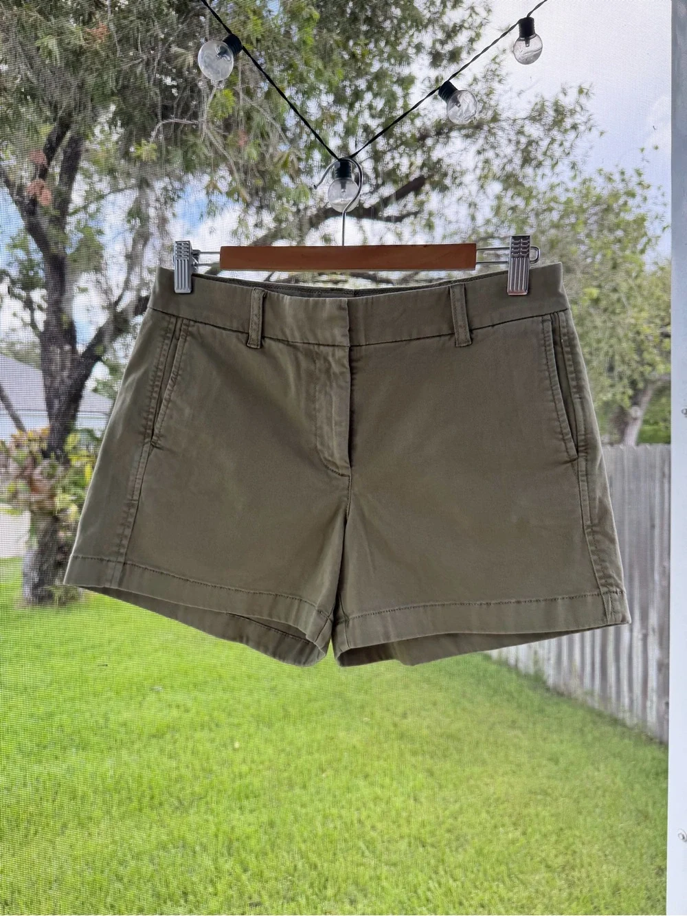 J.Crew Chino Shorts Olive Green Stretch Size 4
